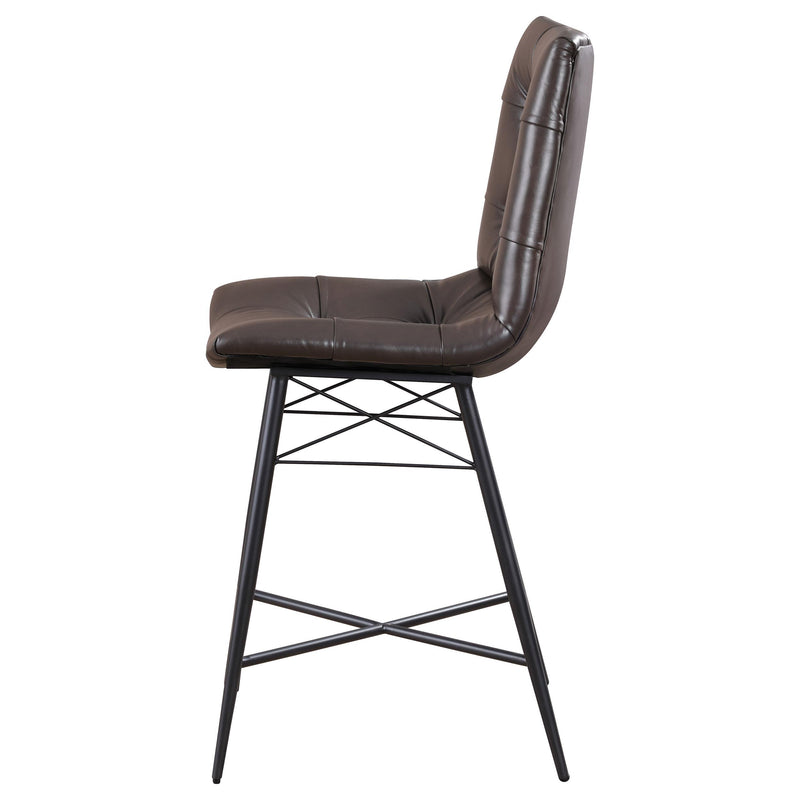  Coaster Furniture Aiken 107860 Upholstered Tufted Counter Chair - Brown IMAGE 4