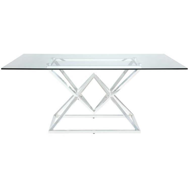  Coaster Furniture Beaufort 109451 Rectangular 71-inch Glass Top Dining Table - Chrome IMAGE 2