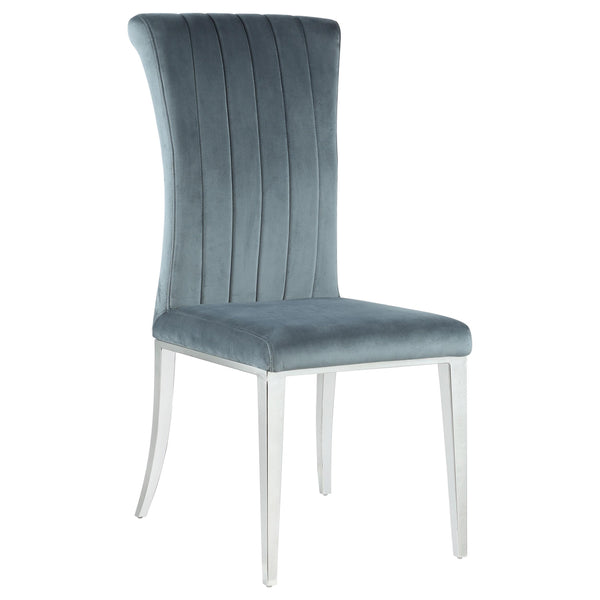  Coaster Furniture Beaufort 109452 Upholstered Dining Side Chair - Steel Grey IMAGE 1