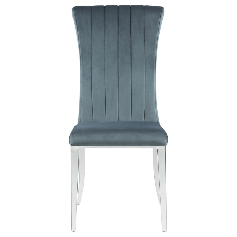  Coaster Furniture Beaufort 109452 Upholstered Dining Side Chair - Steel Grey IMAGE 2
