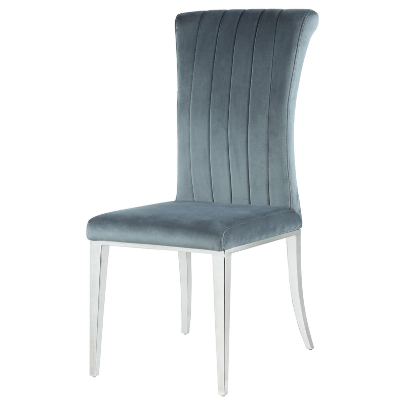  Coaster Furniture Beaufort 109452 Upholstered Dining Side Chair - Steel Grey IMAGE 3