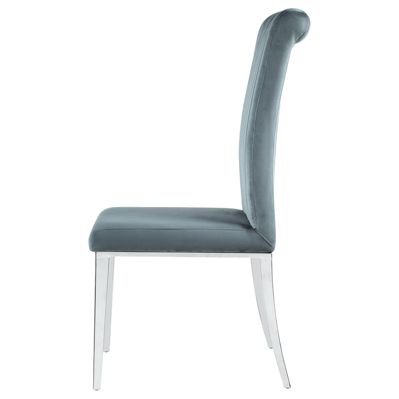  Coaster Furniture Beaufort 109452 Upholstered Dining Side Chair - Steel Grey IMAGE 4