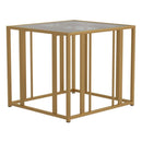  Coaster Furniture Adri 723607 Rectangular Glass Top Side End Table - Matte Brass IMAGE 2