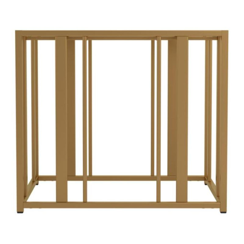  Coaster Furniture Adri 723607 Rectangular Glass Top Side End Table - Matte Brass IMAGE 3