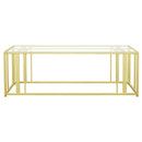  Coaster Furniture Adri 723608 Rectangular Glass Top Coffee Table - Matte Brass IMAGE 5