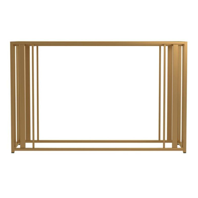  Coaster Furniture Adri 723609 Glass Top Entryway Sofa Console Table - Matte Brass IMAGE 2