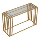  Coaster Furniture Adri 723609 Glass Top Entryway Sofa Console Table - Matte Brass IMAGE 4
