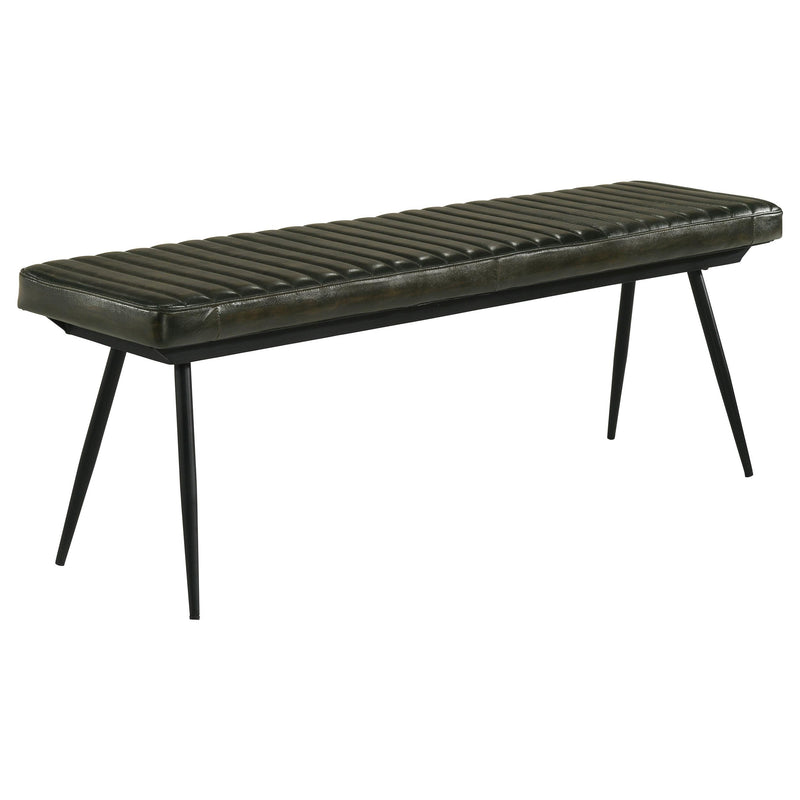  Coaster Furniture Misty 110653 Leather Upholstered Dining Bench - Antique Espresso IMAGE 1