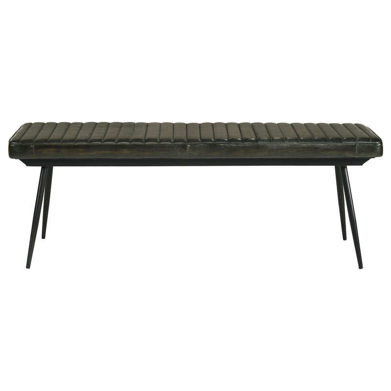  Coaster Furniture Misty 110653 Leather Upholstered Dining Bench - Antique Espresso IMAGE 2