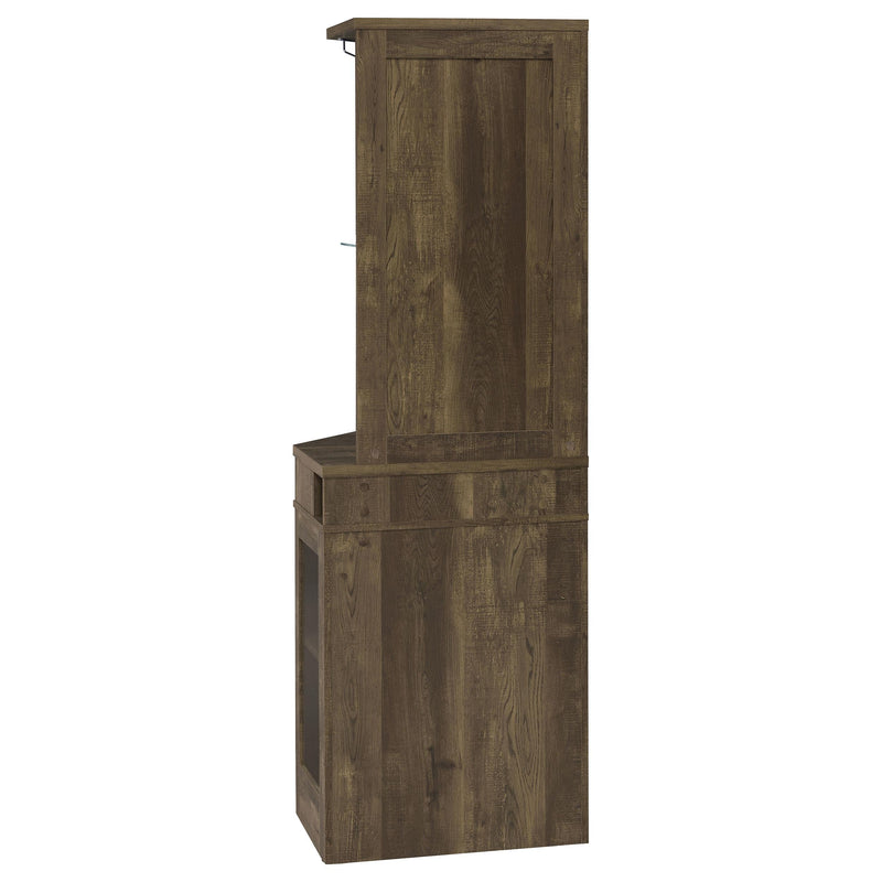  Coaster Furniture Alviso 182303 1-Drawer Corner Home Bar Wine Cabinet - Rustic Oak IMAGE 5