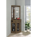  Coaster Furniture Alviso 182303 1-Drawer Corner Home Bar Wine Cabinet - Rustic Oak IMAGE 9
