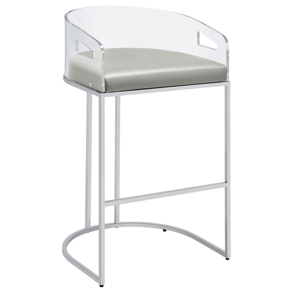  Coaster Furniture Thermosolis 183406 Clear Acrylic Bar Chair - Chrome IMAGE 1