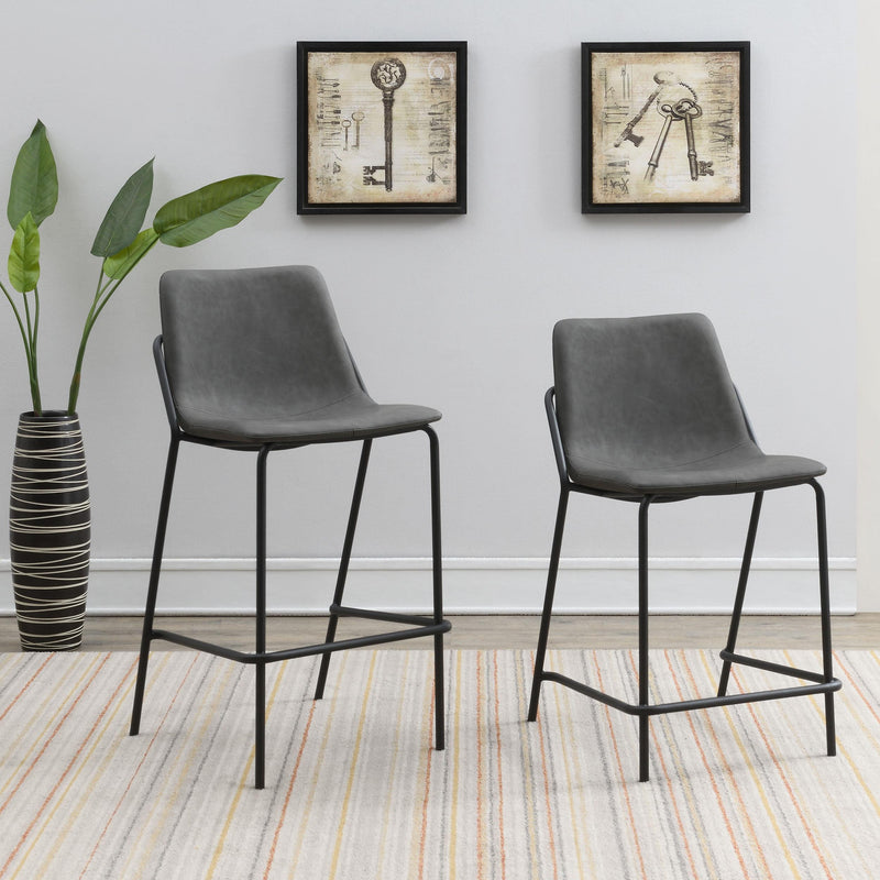  Coaster Furniture Earnest 183452 Upholstered Counter Chair - Grey IMAGE 10