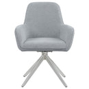  Coaster Furniture Abby 110322 Fabric Upholstered Swivel Dining Arm Chair - Light Grey IMAGE 2