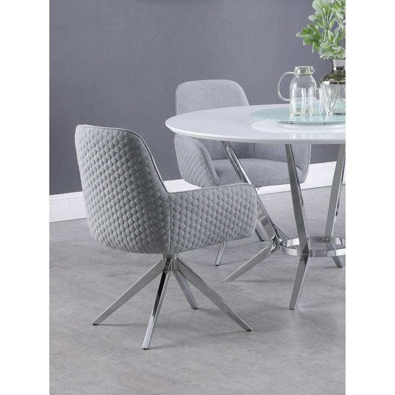  Coaster Furniture Abby 110322 Fabric Upholstered Swivel Dining Arm Chair - Light Grey IMAGE 9