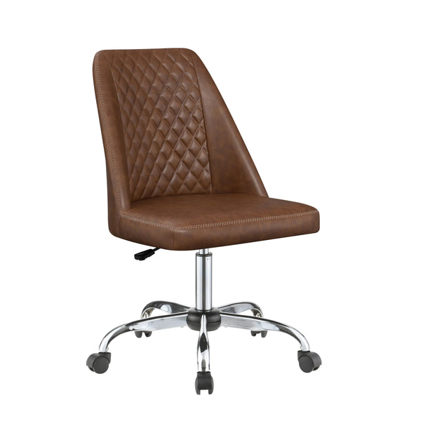  Coaster Furniture Althea 881197 Upholstered Adjustable Home Office Desk Chair - Brown IMAGE 1