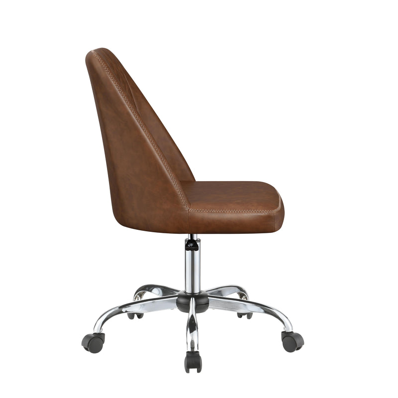  Coaster Furniture Althea 881197 Upholstered Adjustable Home Office Desk Chair - Brown IMAGE 4