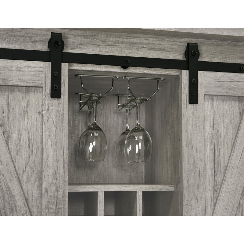  Coaster Furniture Claremont 183038 Sliding Door Home Bar Wine Cabinet - Grey Driftwood IMAGE 11