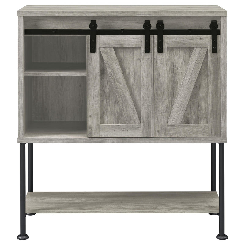  Coaster Furniture Claremont 183038 Sliding Door Home Bar Wine Cabinet - Grey Driftwood IMAGE 3