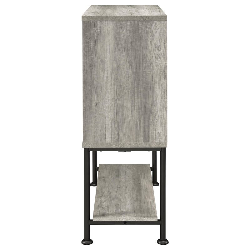  Coaster Furniture Claremont 183038 Sliding Door Home Bar Wine Cabinet - Grey Driftwood IMAGE 5