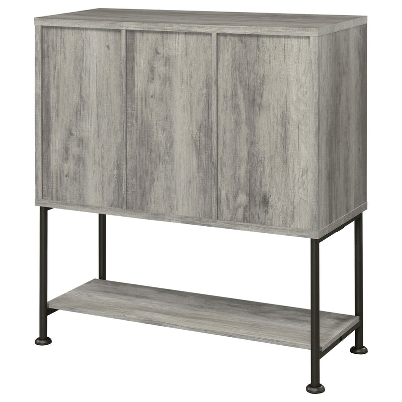  Coaster Furniture Claremont 183038 Sliding Door Home Bar Wine Cabinet - Grey Driftwood IMAGE 8