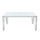  Coaster Furniture Pauline 193001 Rectangular 64-inch Glass Top Dining Table - Chrome IMAGE 2