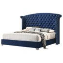  Coaster Furniture Melody 223371Q Upholstered Queen Wingback Bed - Pacific Blue IMAGE 1