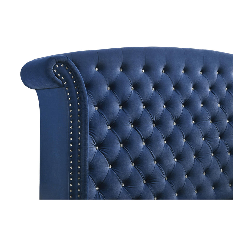  Coaster Furniture Melody 223371KW Upholstered California King Wingback Bed - Pacific Blue IMAGE 2