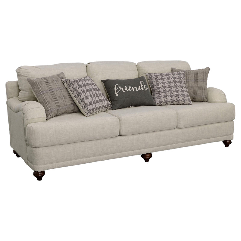  Coaster Furniture Glenn 511094 Upholstered English Arm Sofa - Light Grey and Grey IMAGE 2