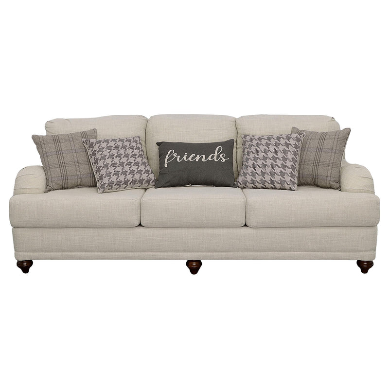  Coaster Furniture Glenn 511094 Upholstered English Arm Sofa - Light Grey and Grey IMAGE 3