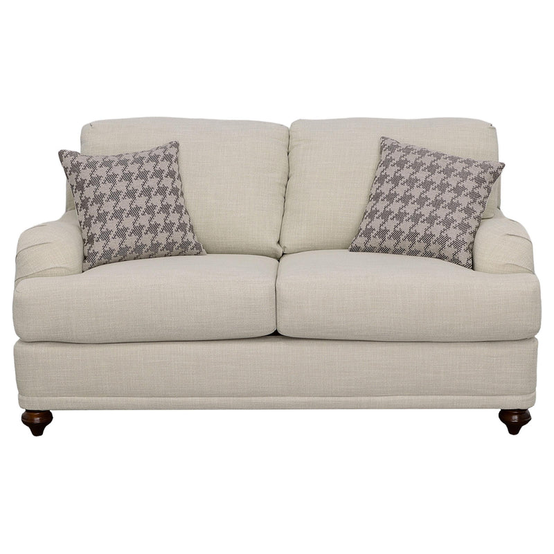  Coaster Furniture Glenn 511095 Upholstered English Arm Loveseat - Light Grey and Grey IMAGE 3