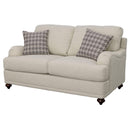 Coaster Furniture Glenn 511095 Upholstered English Arm Loveseat - Light Grey and Grey IMAGE 4