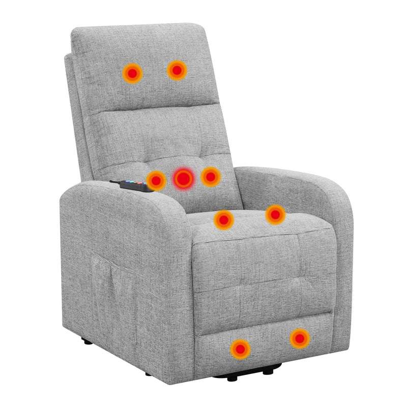  Coaster Furniture Howie 609402P Upholstered Power Lift Massage Chair - Grey IMAGE 10