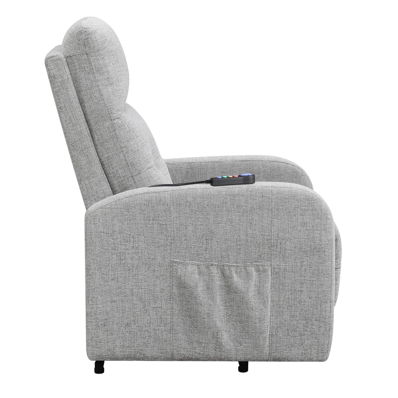  Coaster Furniture Howie 609402P Upholstered Power Lift Massage Chair - Grey IMAGE 5