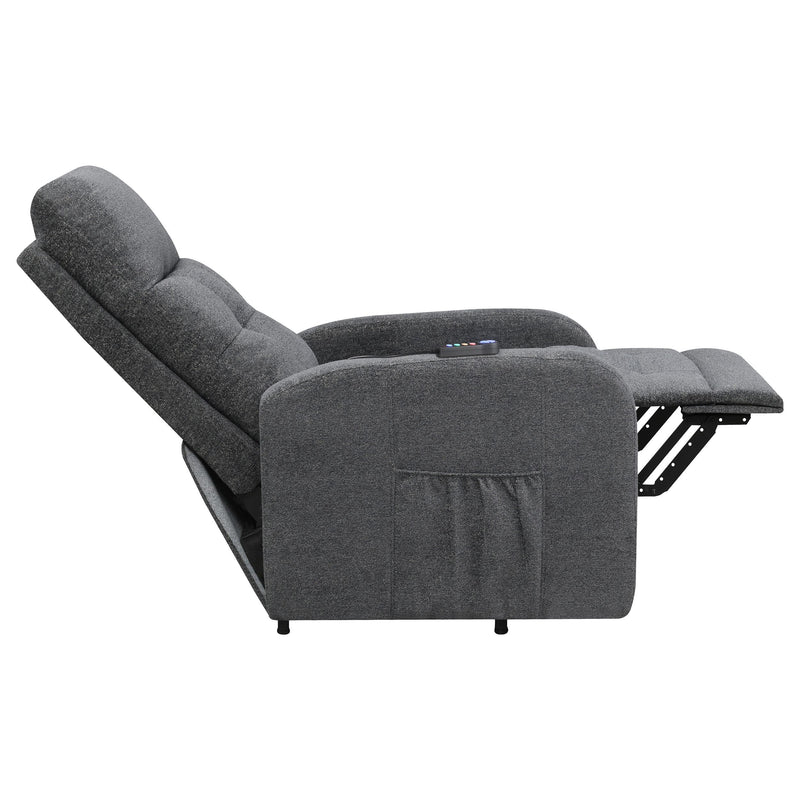  Coaster Furniture Howie 609403P Upholstered Power Lift Massage Chair - Charcoal IMAGE 10