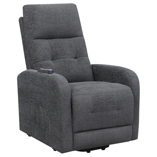  Coaster Furniture Howie 609403P Upholstered Power Lift Massage Chair - Charcoal IMAGE 1