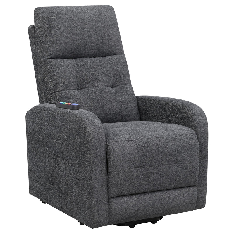  Coaster Furniture Howie 609403P Upholstered Power Lift Massage Chair - Charcoal IMAGE 1