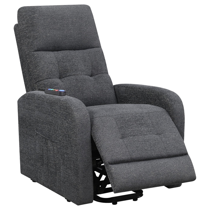  Coaster Furniture Howie 609403P Upholstered Power Lift Massage Chair - Charcoal IMAGE 2