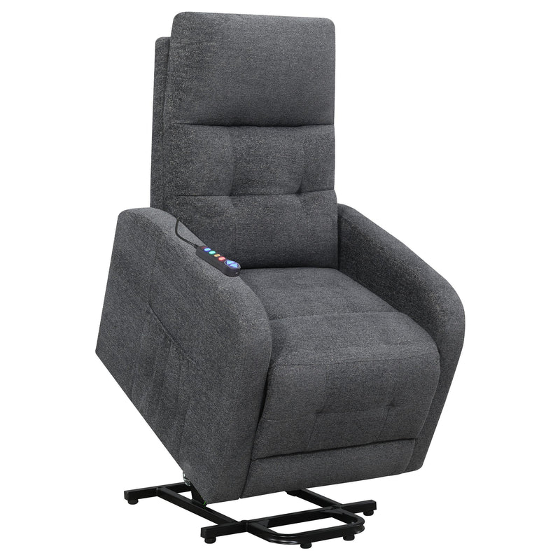  Coaster Furniture Howie 609403P Upholstered Power Lift Massage Chair - Charcoal IMAGE 4