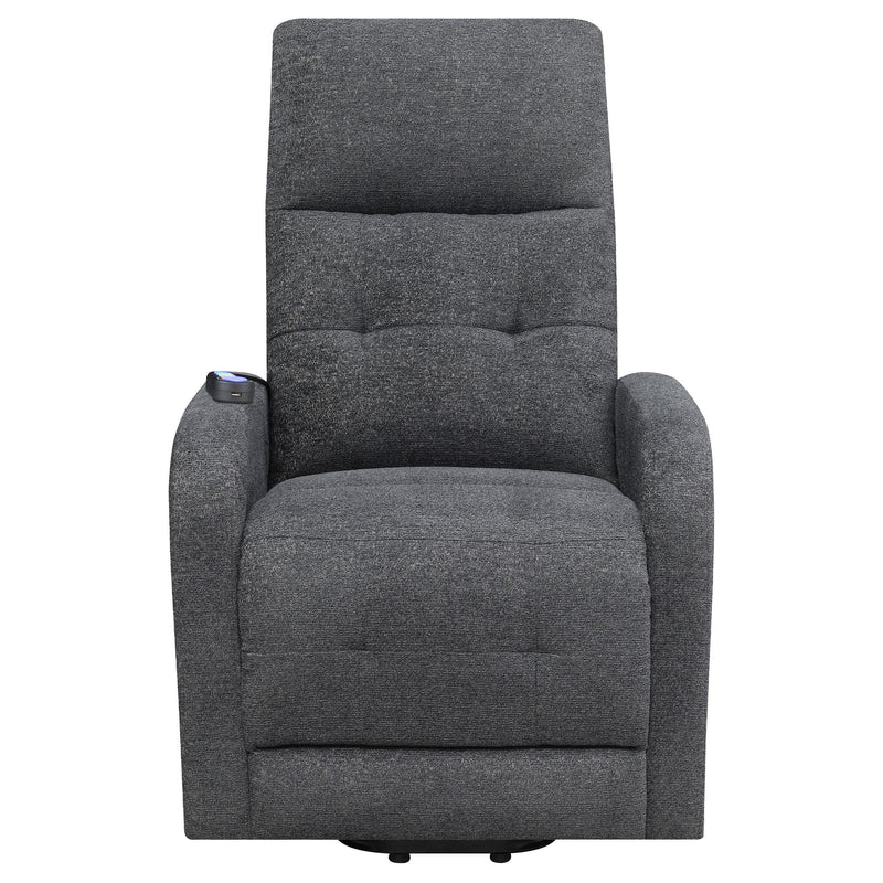  Coaster Furniture Howie 609403P Upholstered Power Lift Massage Chair - Charcoal IMAGE 5