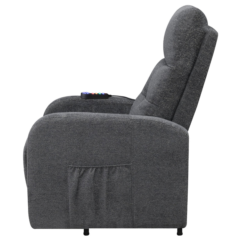  Coaster Furniture Howie 609403P Upholstered Power Lift Massage Chair - Charcoal IMAGE 6