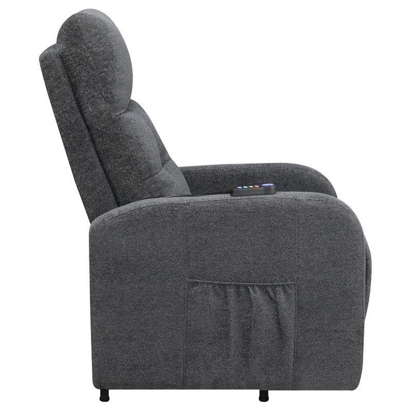  Coaster Furniture Howie 609403P Upholstered Power Lift Massage Chair - Charcoal IMAGE 9