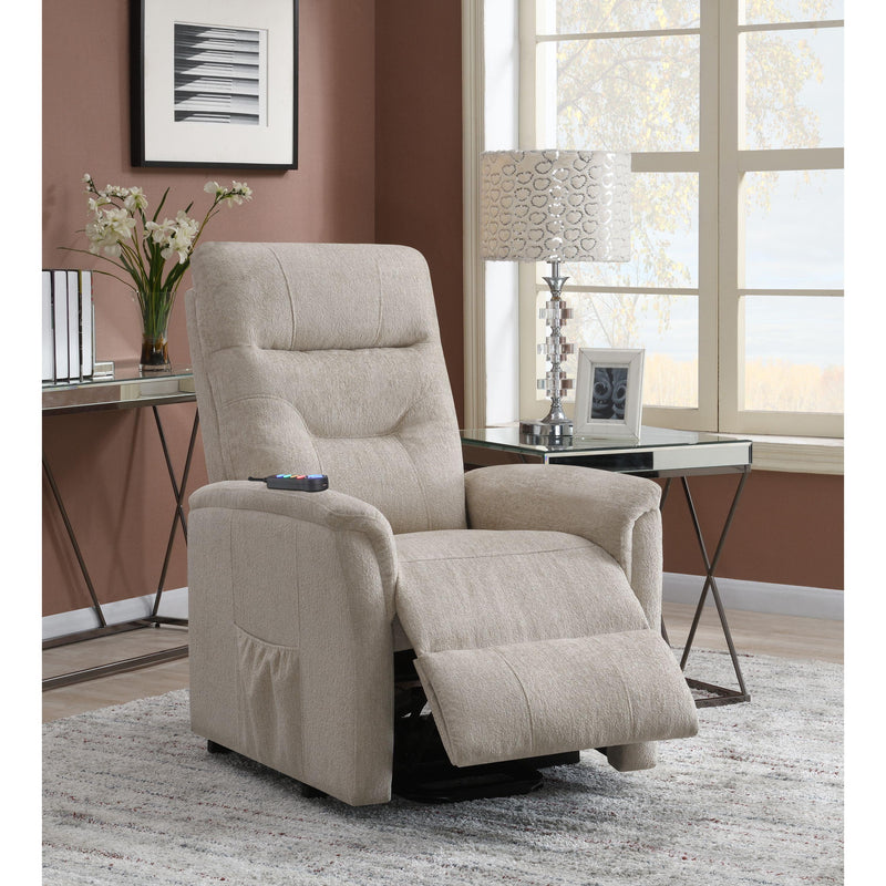  Coaster Furniture Henrietta 609405P Upholstered Power Lift Massage Chair - Beige IMAGE 10