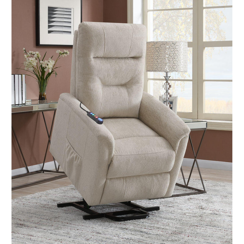  Coaster Furniture Henrietta 609405P Upholstered Power Lift Massage Chair - Beige IMAGE 11