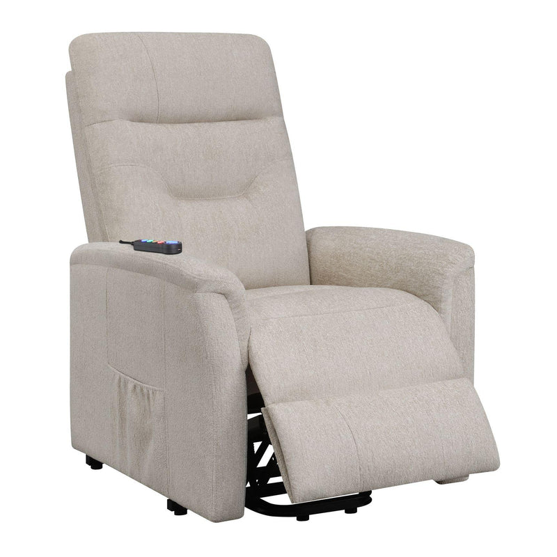  Coaster Furniture Henrietta 609405P Upholstered Power Lift Massage Chair - Beige IMAGE 7