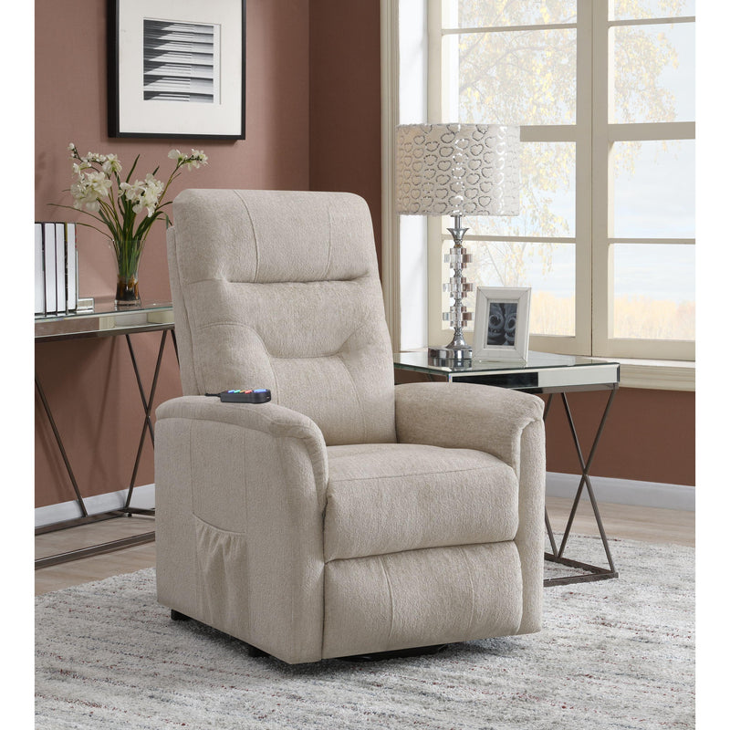  Coaster Furniture Henrietta 609405P Upholstered Power Lift Massage Chair - Beige IMAGE 9