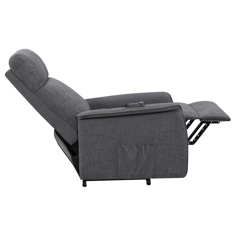 Coaster Furniture Herrera 609406P Upholstered Power Lift Massage Chair - Charcoal IMAGE 10