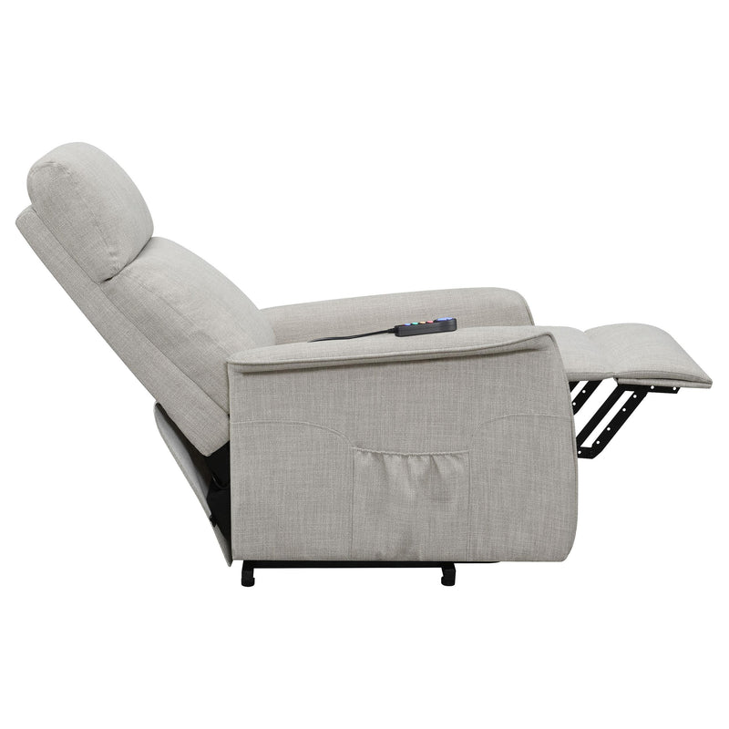  Coaster Furniture Herrera 609407P Upholstered Power Lift Massage Chair - Beige IMAGE 10