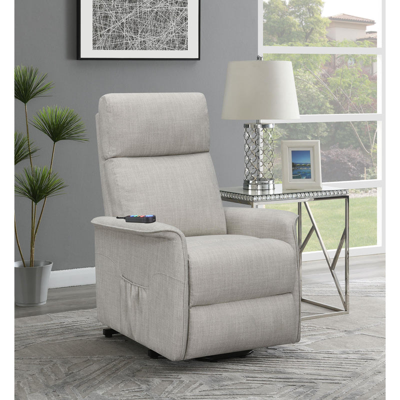  Coaster Furniture Herrera 609407P Upholstered Power Lift Massage Chair - Beige IMAGE 11