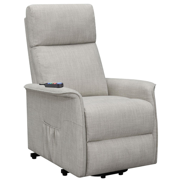  Coaster Furniture Herrera 609407P Upholstered Power Lift Massage Chair - Beige IMAGE 1